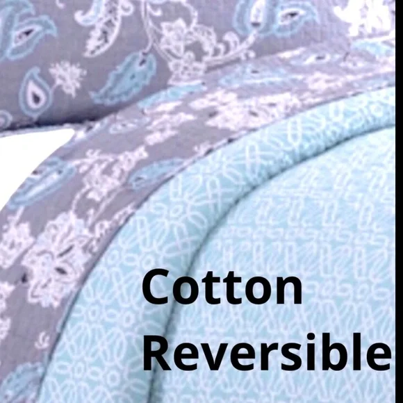 Cotton quilt set 3 piece reversible NWT - Picture 5 of 8